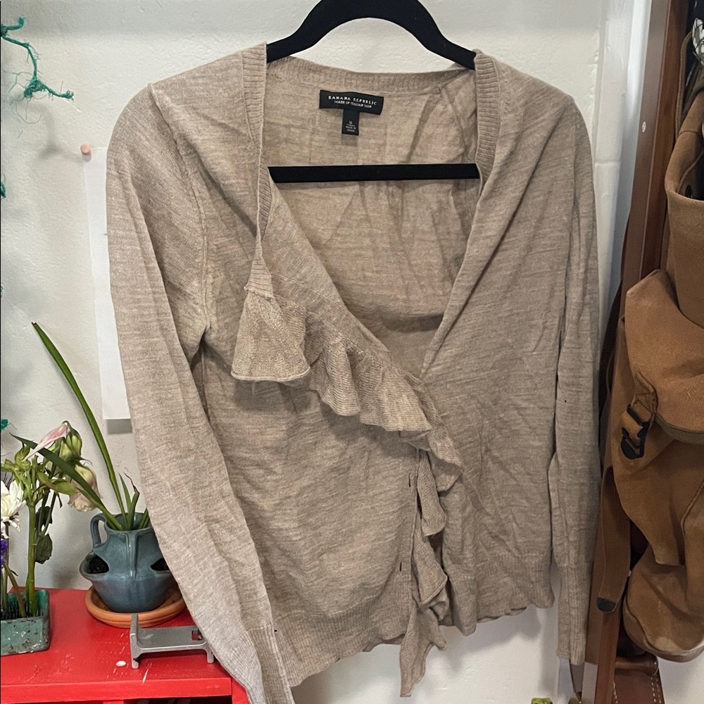 Oatmeal Italian yarn asymmetrical sweater